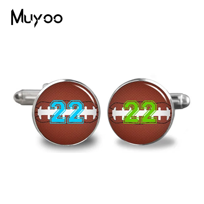 2017 جديد cufflinks الأمريكية لكرة القدم فريق الكم العرف عدد مروحة هدية الزفاف الهوكي الرياضة لعبة الأصفاد صفعة C-0010