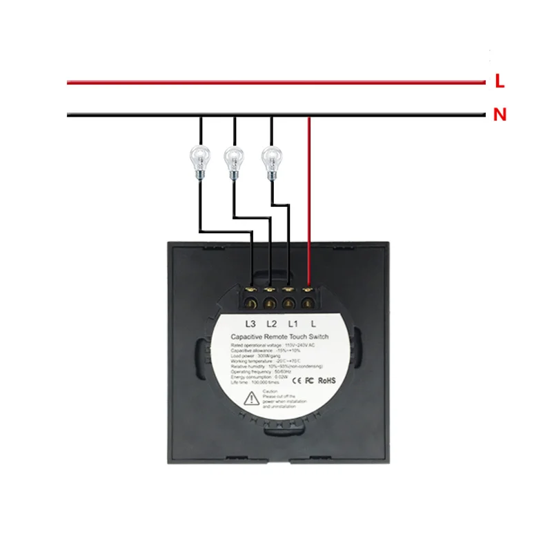 Умный сенсорный выключатель схема подключения 1/2/3 Gang Wireless touch switch 220v wall Light Switch,EU Standard wireless sma