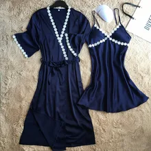 Пикантные 2 шт. Банное Бельё для мужчин Для женщин Кружево Халаты Костюмы Lengthed Ванна Халаты с нокдауна бюстгальтер sleepwearbrand ночная рубашка брендовая домашняя одежда