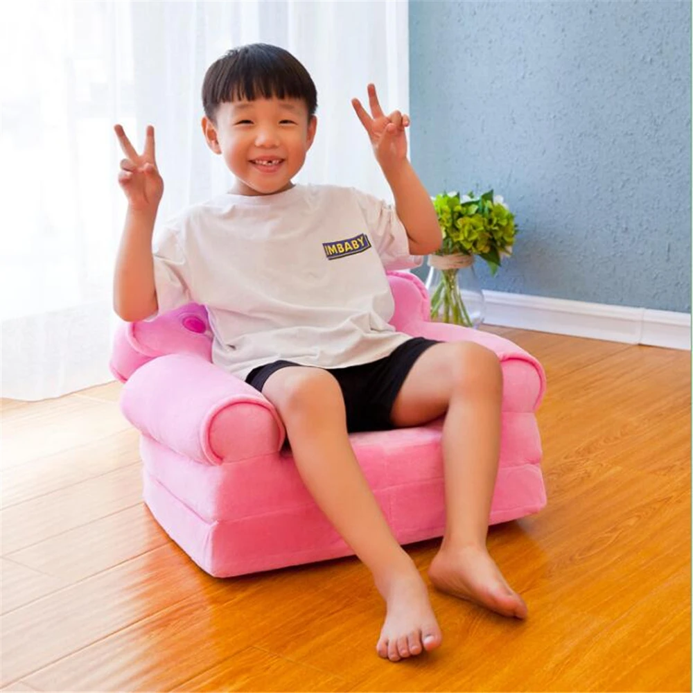 Складное детское кресло для дивана с рисунком короны из мультфильма, детское кресло принцессы, аккуратное мягкое детское сиденье для отдыха, плюшевая подушка для сидений