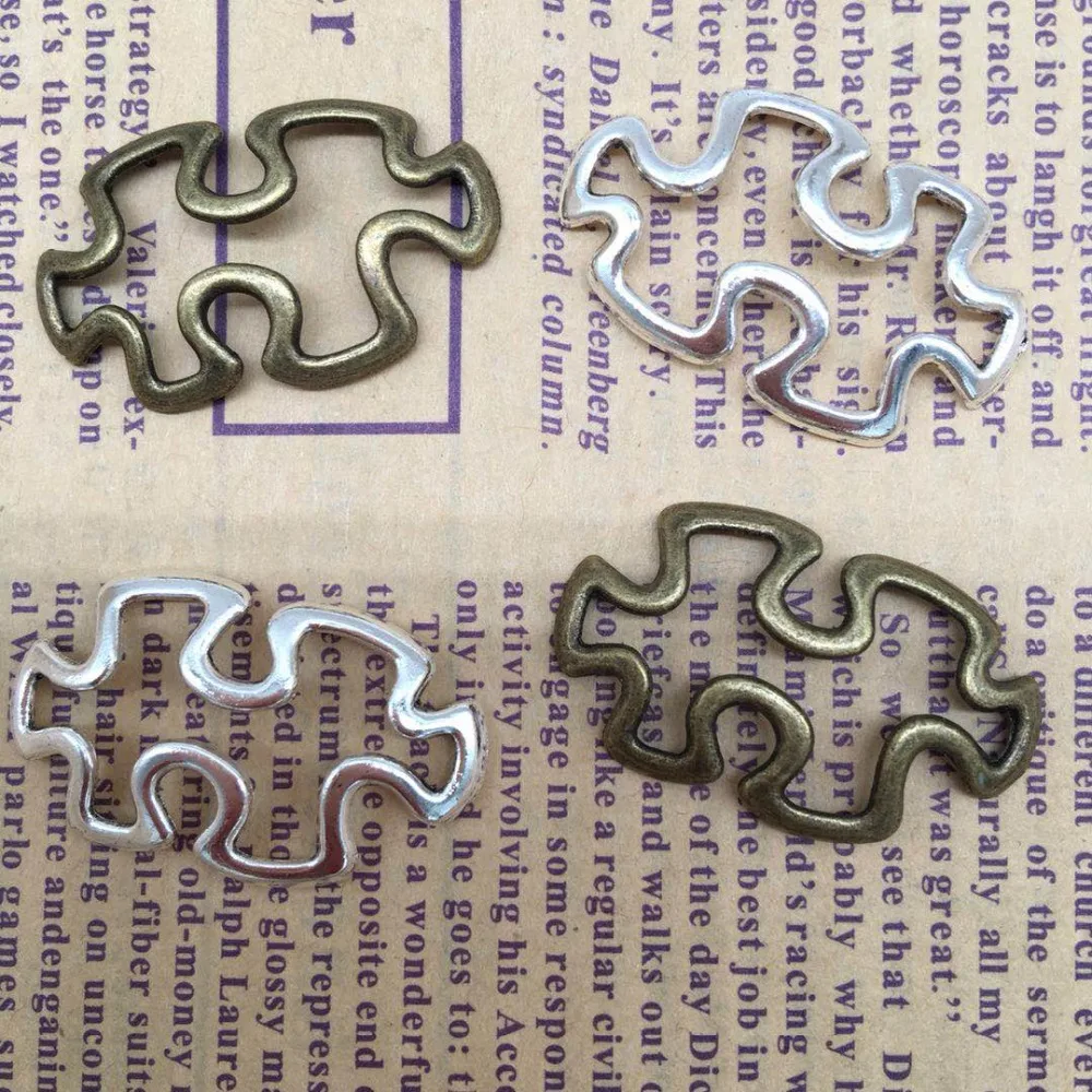 

22 pcs Hot Vintage Puzzle connector charms cross Pendants for DIY Handmade necklace earring bracelet Jewelry Making