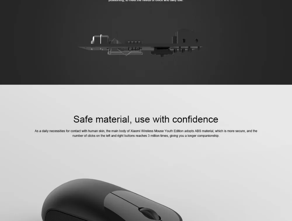 Оригинальная беспроводная мышь Xiao mi Youth Edition, портативная мышь mi mouse s из АБС-пластика, 2,4 ГГц, Wi-Fi управление, подключение 1200 точек/дюйм, легкий Bod