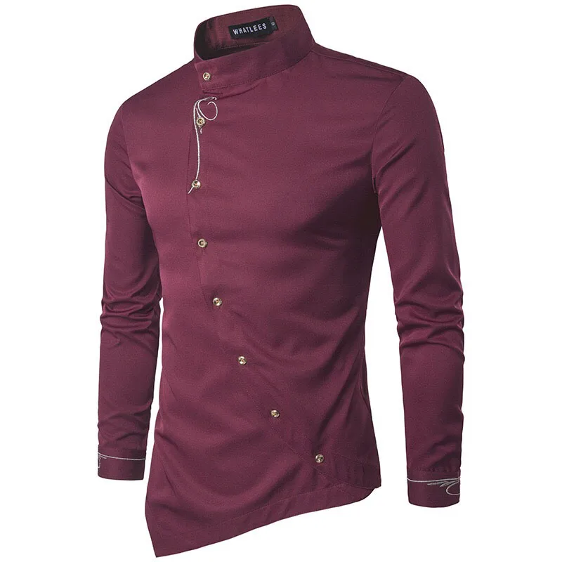Oblique Button Irregular Formal Casual 