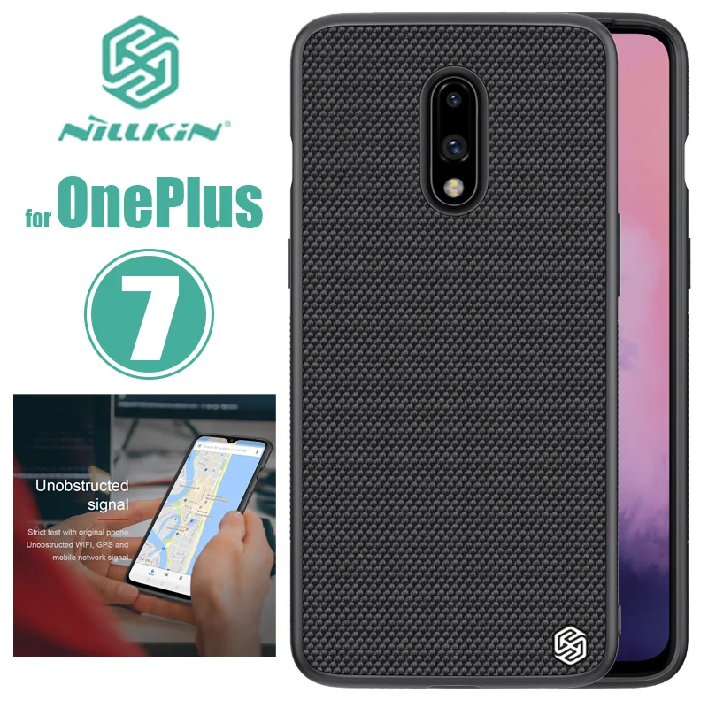 

Oneplus 7 Case Nillkin 3D Textured Nylon Back Cover Oneplus7 Soft Edge Shockproof TPU Phone Case for One Plus 7 Nilkin Hard Case