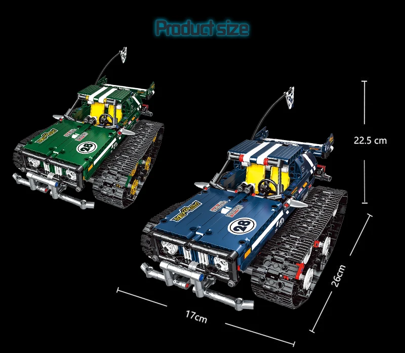 Technic RC Гусеничный гоночный Автомобильный Электрический двигатель с функцией питания, совместимый с Technic, городской строительный блок, кирпичи, модель детских игрушек 621 шт