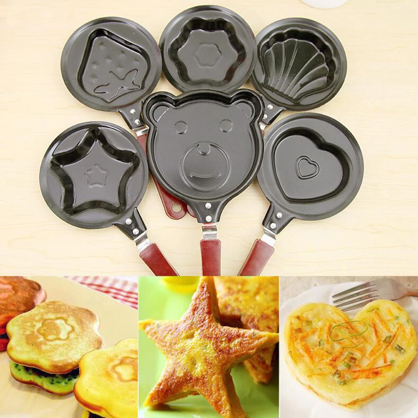Cute 6 cartoon pattern mini non-stick breakfast omelette pancake egg wok mold cookware | Дом и сад