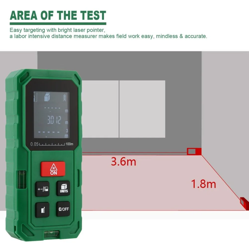 Ручной лазерный дальномер портативный цифровой лазерный дальномер с ЖК-дисплей подсветки Professional инструмент измерения
