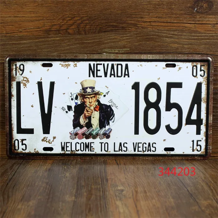15x30cm hd0938 nevada welcome to las vegas car lisense plate vintage art wall plaque house metal
