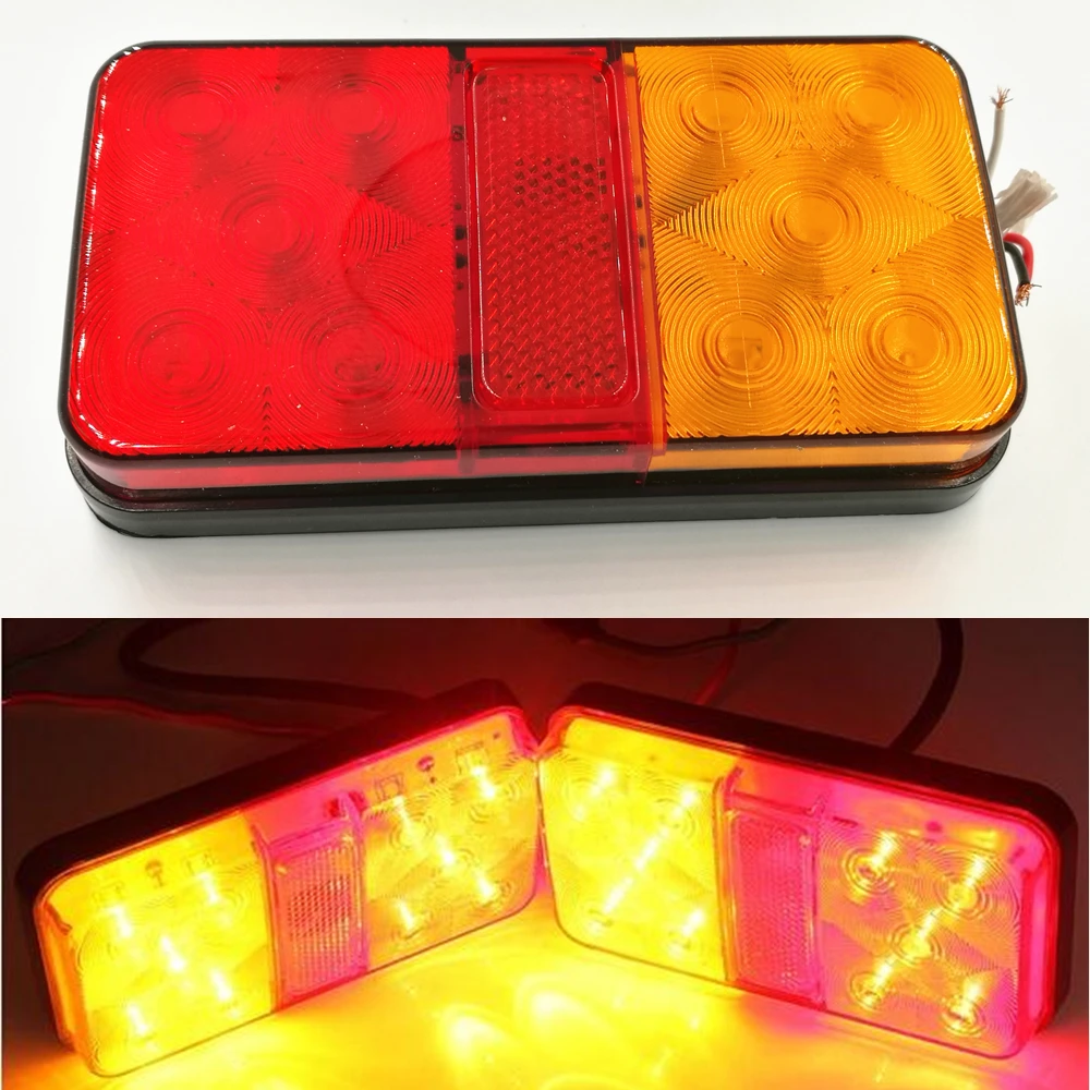 

2PCS 12V 10 LED Truck Car Trailer Rear Tail Light Stop Indicator Lamp Taillight Turn Signal Lamp E4 E-mark