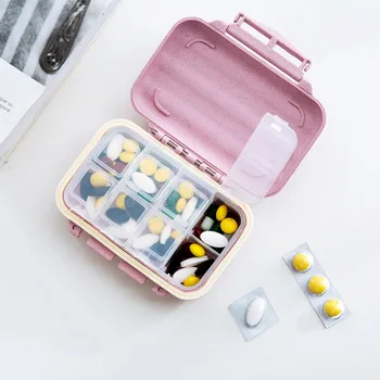 

Mini 8 Grid Pill Box Medicine Tablet Storage Dispenser Organiser Container Tool Portable first aid kit or Candy box