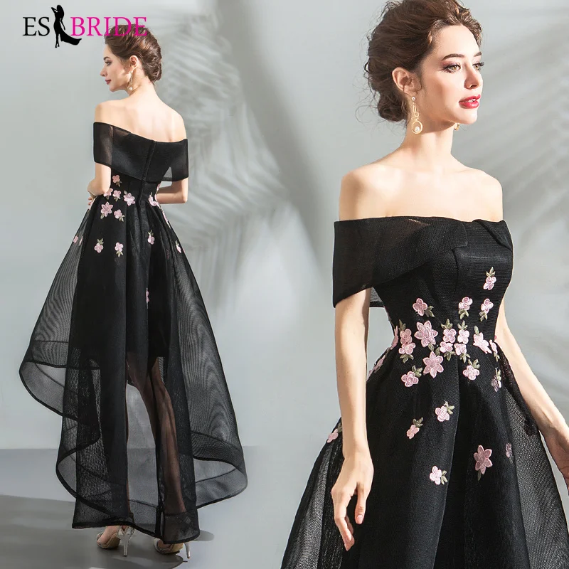 

Evening Dresses Long Simple Short Front and Long Rear Photo 2019 Wedding Guest Gown Backless Elegant Abito Da Cerimonia ES2127