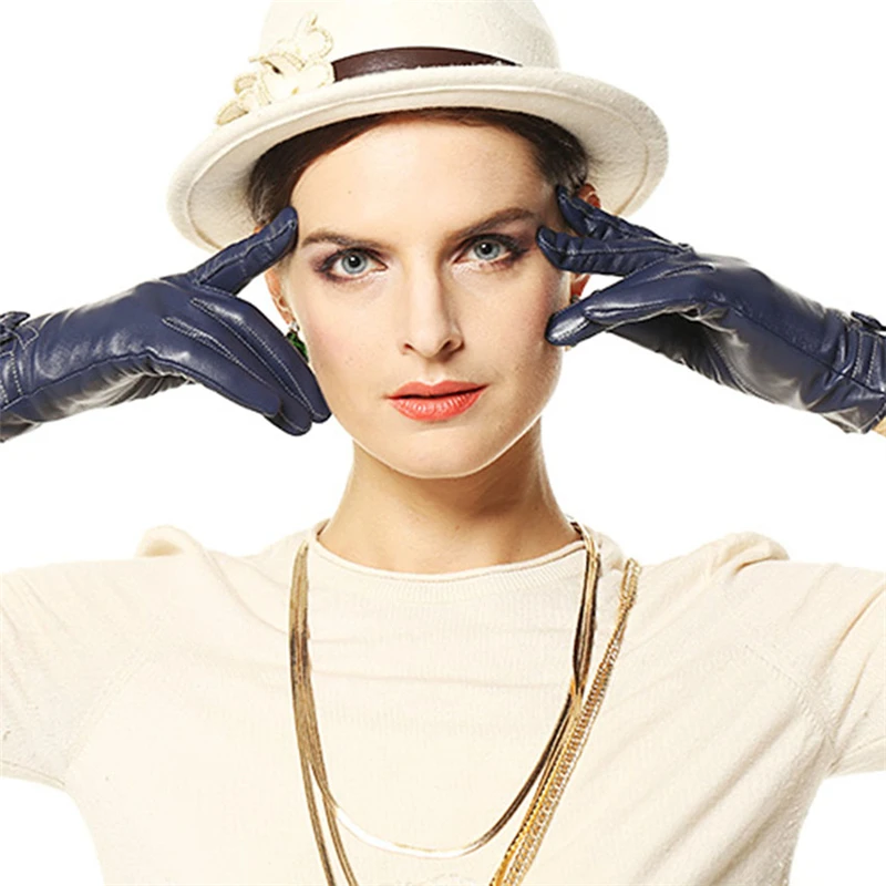 2019 NEW Women's Genuine Leather Gloves Female Wrist Bowknot Sheepskin Gloves Spring Autumn Thin Velvet Mittens L101PQ-1 2019 NEW Women's Genuine Leather Gloves Female Wrist Bowknot Sheepskin Gloves Spring Autumn Thin Velvet Mittens L101PQ-1