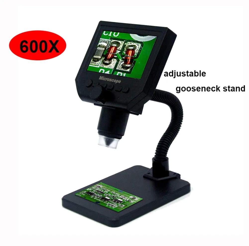 Acheter Caméra de microscope vidéo à souder numérique G600 600X microscope électronique USB 4.3 pouces caméra grossissante d endoscope lcd + LED