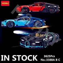 

DECOOL Chiron Car bugattied 3625Pcs 3388 Creator Racing Compatible 42083 Model Building Blocks Bricks Toy legoings Technic