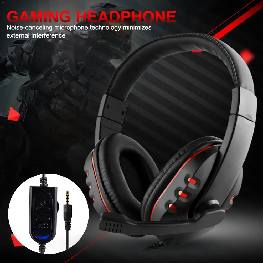 

Senstive Gaming Headset For Gamer Wired Stereo Sound Noise Cancelling Headphone For Computer Mobile Phone Xbox One With Mic