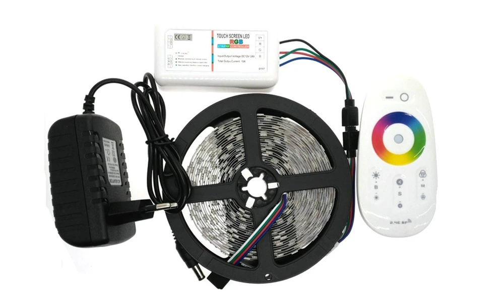 Светодиодная лента 5050 RGB 5 м/10 м/15 м/20 м IP20/IP65 водонепроницаемая с сенсорным экраном