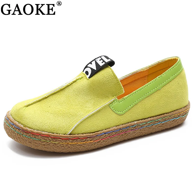 

Women Loafers Shoes Round Toe Oxford Shoes For Woman Casual Flock Shoes Autumn Soft Bottom Flats Wide Slip-on Shoes Soft Bottom