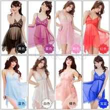 Женское сексуальное нижнее белье, кружевное платье, Прозрачное нижнее белье, ночная рубашка+ стринги