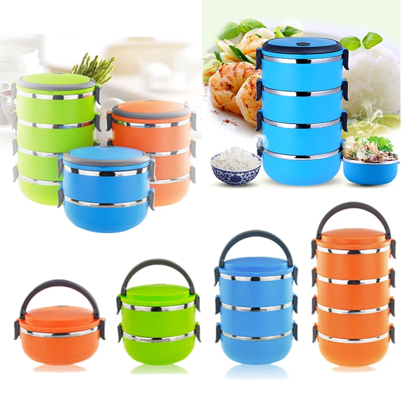 

Hot Thermal Insulated Lunch Box Bento Picnic Storage Mess Tin Food Jar Multilayer Stainless Steel For Outdoor Camping L9