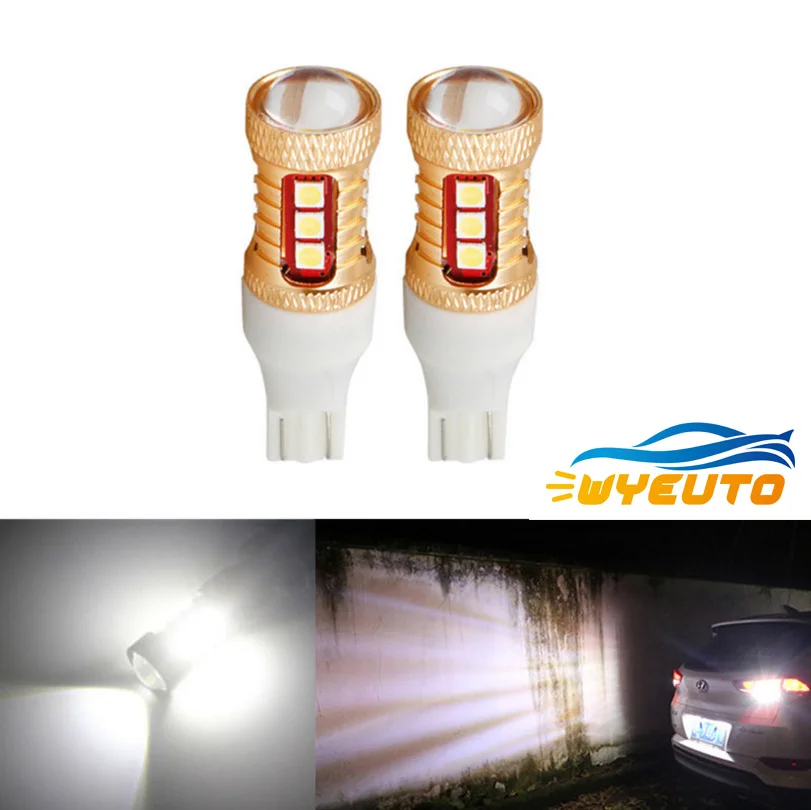 

2pcs new with lens Brake light highlighting reversing light Width lamp Turn signal T15 3030 15 lamp 12v light bulbs for cars
