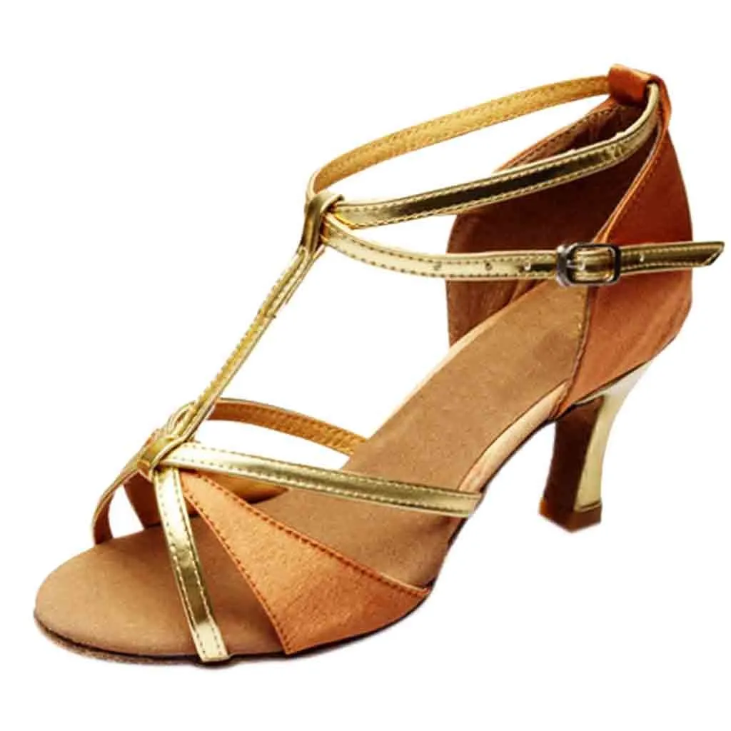 Обувь для латинских танцев для девочек атласная обувь на среднем каблуке вечерние танцевальные туфли для танго сальсы zapatos de baile latino mujer# E4