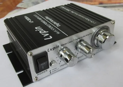 

Black LPVIN LV-2020A+ 2*20W Hi-Fi Digital Mini Audio Stereo Home Car Amplifier Tripath TA2020 With/without adapter