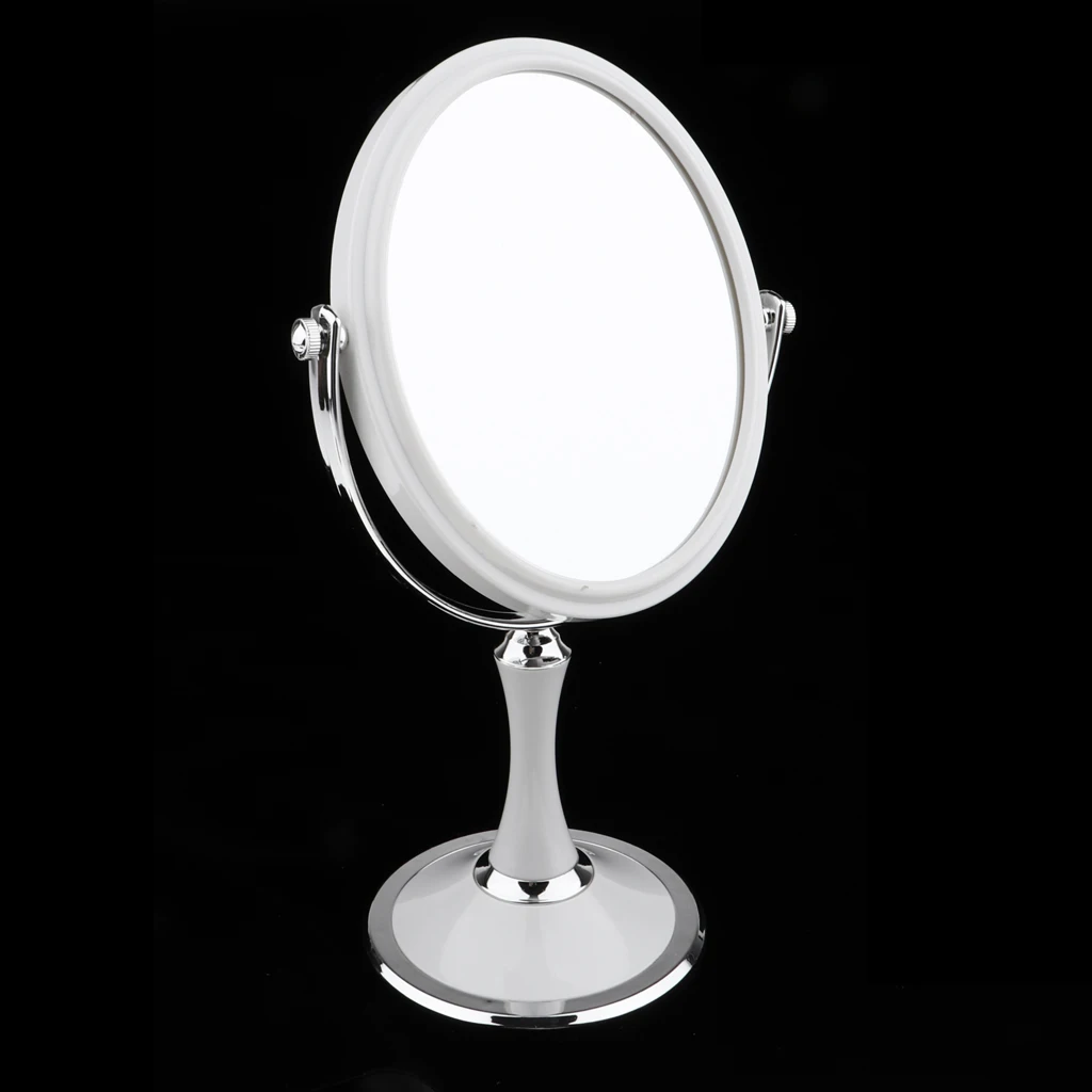 Bathroom Vanity Double Sided Freestanding Pedestal Makeup Shaving Mirror with Regular View and 3X Magnification