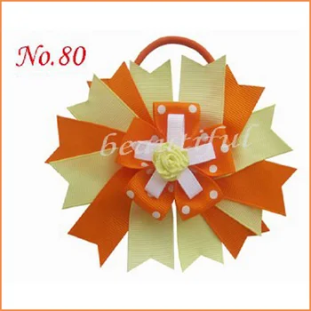 

100 Good Girl 4.5" Novel Swallowtail Nest Hair Bows Elastic Rose 176 No.