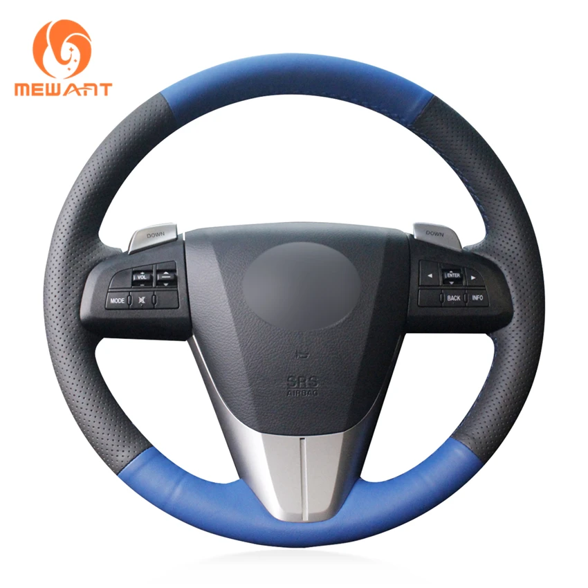 MEWANT цвет: черный синий кожаный чехол на руль для Mazda 3 Axela 2008-2013 CX-7 CX7 2010-2016 mazda 5 2011-2013