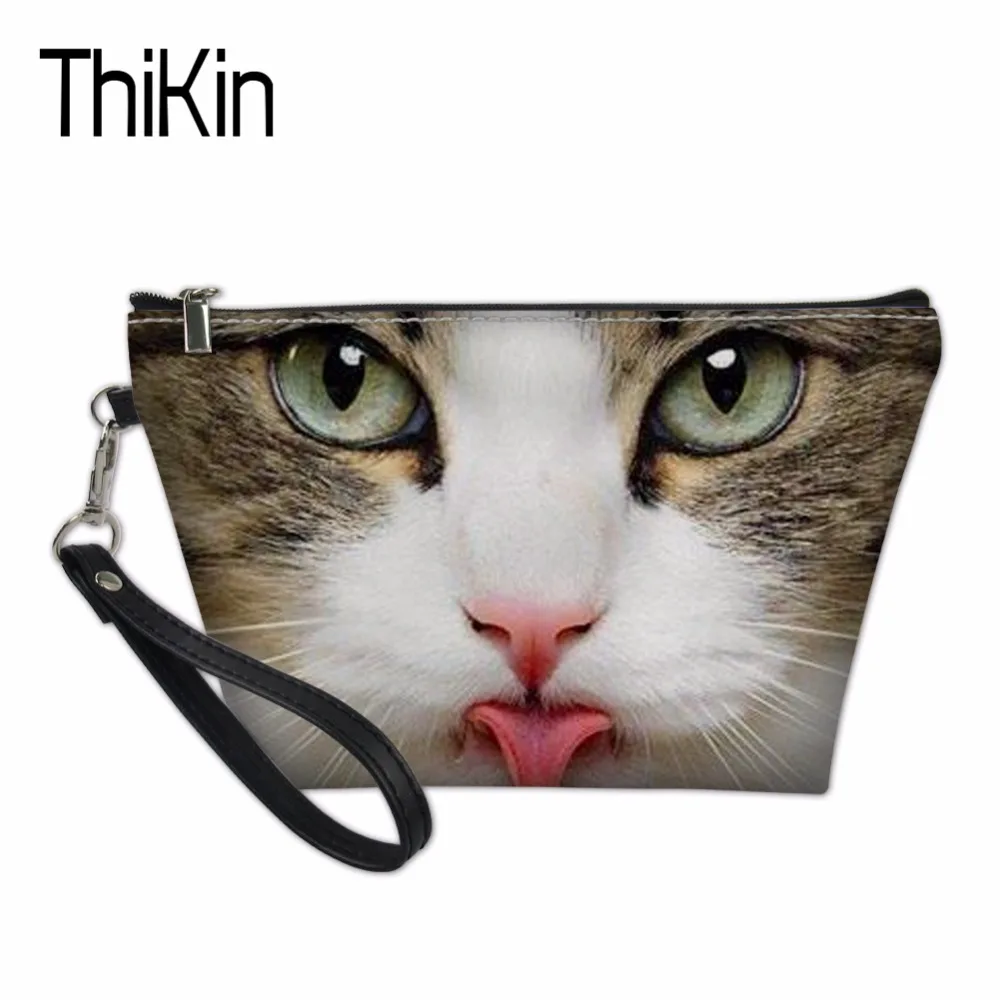 

THIKIN Siamese Cat Bag Organizer 55 Bag for Women Makeup Box Pouch Travel Beauty Necessaire Vanity Cosmetic Bags Cases Pochette