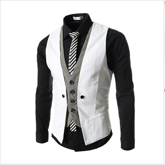 2015 Hot Sale Fashion Men Vest High quality Brand Mens Casual V-necked Mixed Colors men vests Slim Fit Vests 6 Color