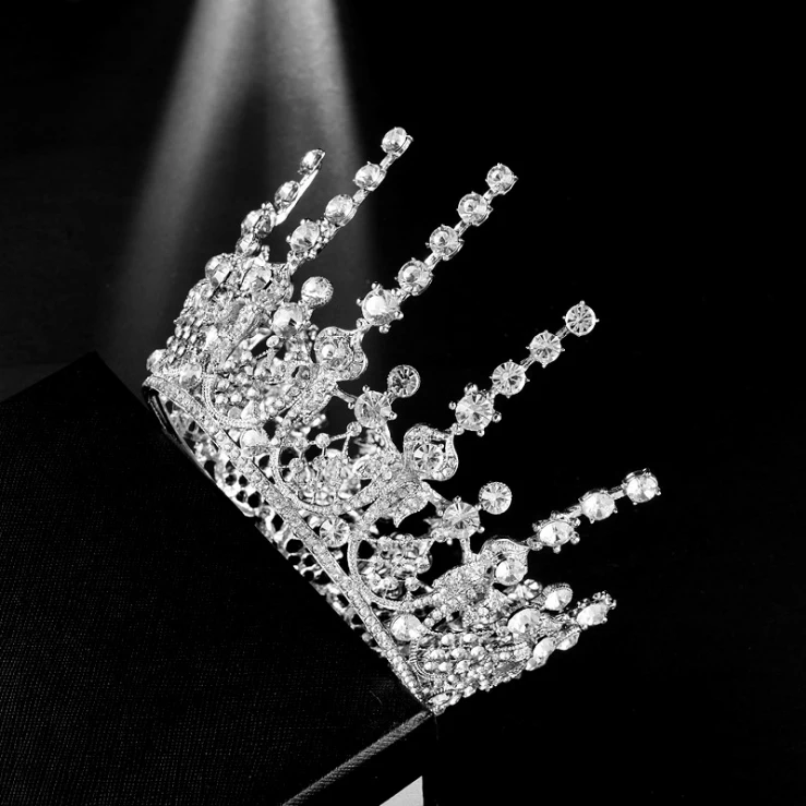Luxuoso Cristal Cintilante Barroco Rainha Casamento Prom Pageant Diadema Headpiece Bridal Jóias acessórios de Cabelo (5)