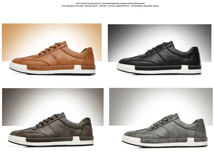 Модные брендовые новые мужские туфли на плоской подошве; повседневная обувь из мягкой кожи на шнуровке; дышащие легкие кроссовки; большие размеры D11-08