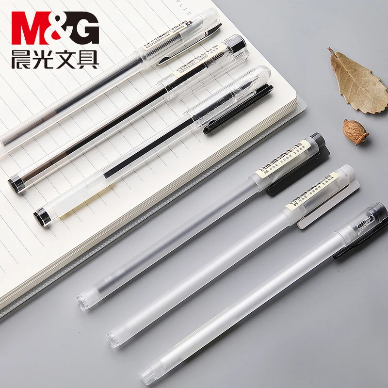 

10/20PCS M&G MUJI Style Gel Pen This Flavor Series 0.5/0.35mm Gel Pen Simple Matte Black Press Pen FREE PEN BOX