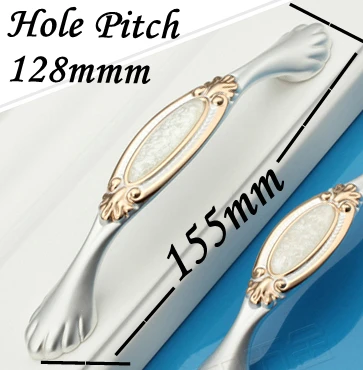 

C:C:128mm 5.04" Length 155mm 6.10" Crystal White luxury furniture handle cabinet drawer pulls