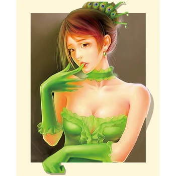 

Diamond Painting Cross Stitch Drawing Diamond Diy 5D Diamond Mosaic Diamond Full Embroidery Decorations Girl in green dress