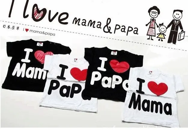 

I love Mama children t-shirt I love Mama and Papa kid's tee