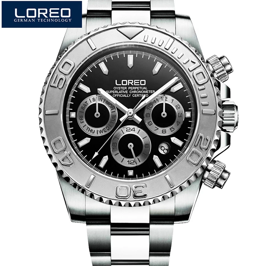 Vente SAS MAD Submariner Décontracté Saphir Automatique Mécanique Montre Hommes en acier Inoxydable Mouette mouvement Étanche Montre Homme relogio