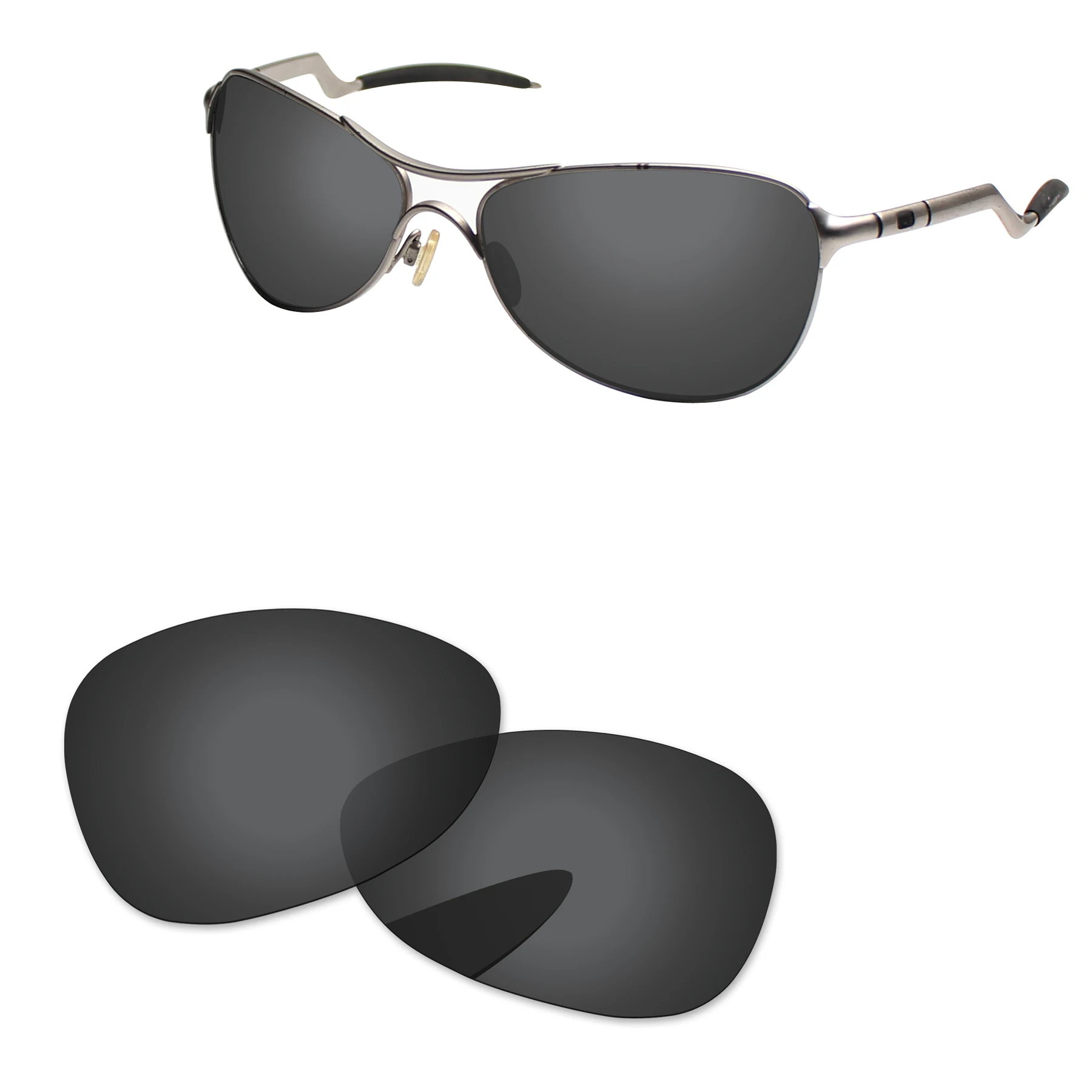 Black Grey Polarized Replacement Lenses For Warden Sunglasses Frame 100