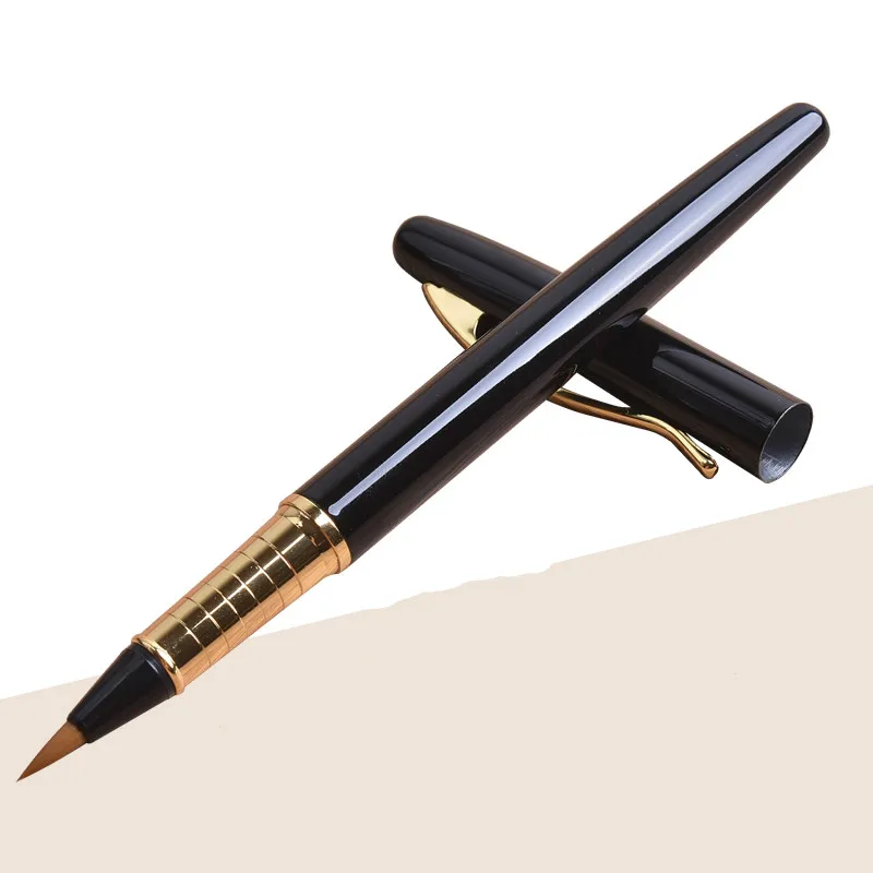 

Portable Soft Fountain Pen Style Weasel Hair Calligraphy Brush Pens Student Adult Small Regular Script Writing Brushes Add Ink
