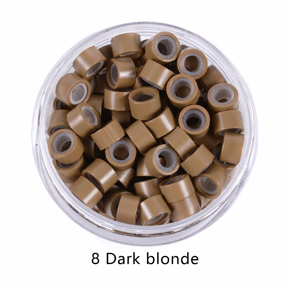 5000pcs 5mm Silicone Lined Micro Rings links beads for I tip hair extension tools  9 Colors Optional