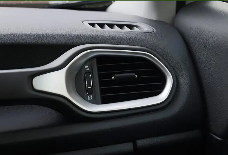 For Jeep Renegade 2016 2017 Matt ABS Chrome plastic Dashboard Air Vents