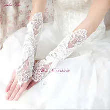 Julia Kui свадебные женские перчатки вышито бисером с блестками хлопок без пальцев высококачественные перчатки невесты с бисером кристаллы