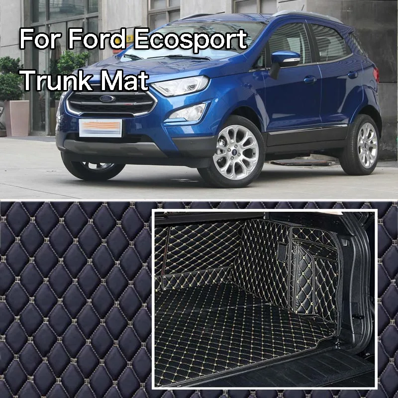 PU Leather Rear Trunk Cargo Liner Protector Mat Seat Back Cover For Ford Ecosport