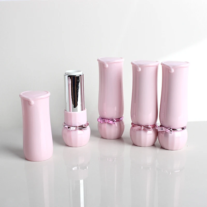 

6pcs/lot Pink Bowknot DIY 12.1mm Lipstic Lip Balm Tube Empty High Quality Plastic Lipstick Tube Lipstick Gloss Container