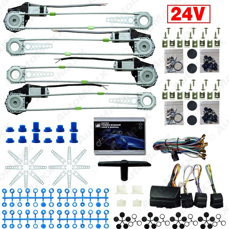 MOTOBOTS 1 компл. Автомобиль/грузовик DC24V Универсальный 4 двери электронные стеклопакеты с 8 шт. Swithces& Жгут# AM2978