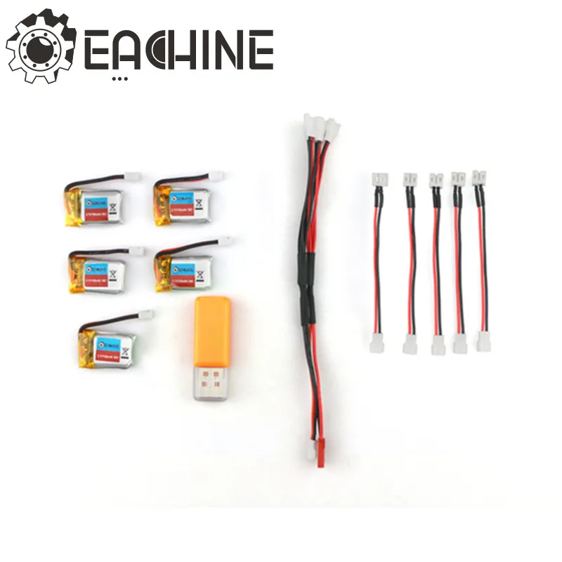 5PCS Eachine E010 3 7V 150mAh Battery USB Charger Set font b RC b font Quadcopter