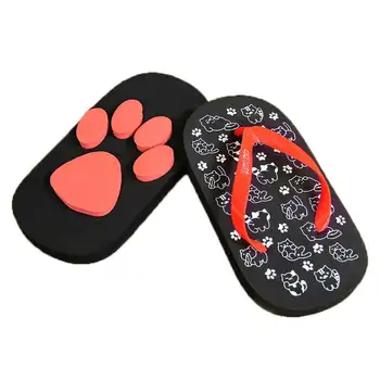 

2018 Summer new Unisex flip flops cartoon cat claws slippers beach sandals