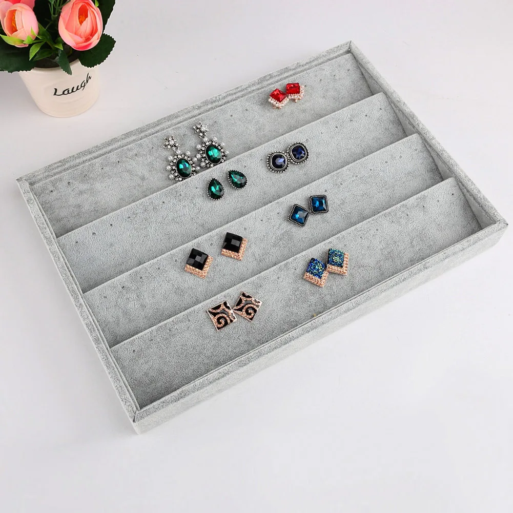  5 Style Jewelry Box Velvet Bracelet Earring Necklace Ring Bead Compartment Display Stand Holder Sto