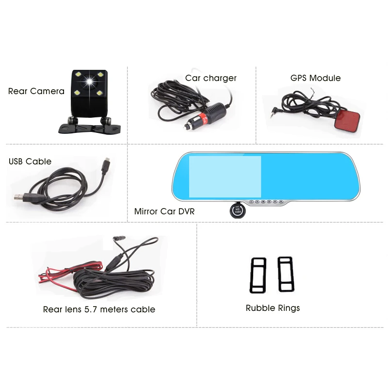 5.0 &quotIPS сенсорный Android 4.4 Встроенная память FHD1080P Wi Fi парковка Видеорегистраторы